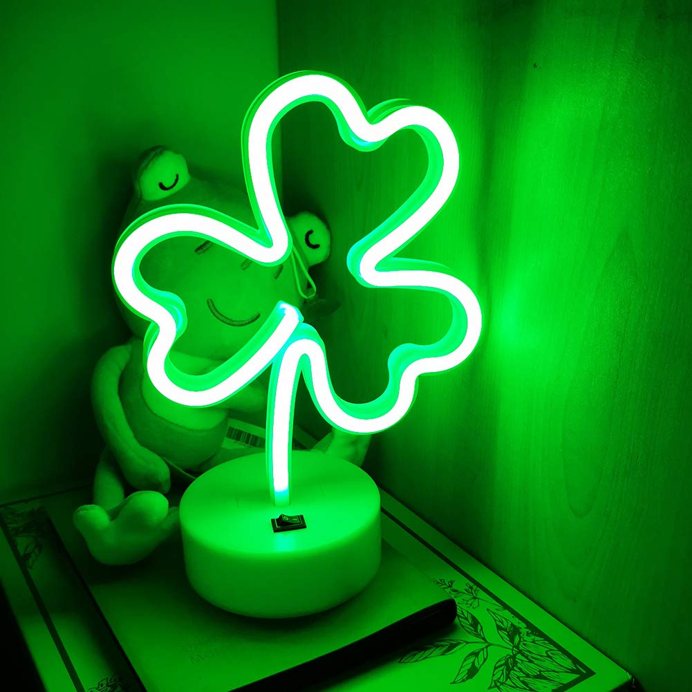 Clover LED Neon Sign - Vibrant Night Light & Art Decor for Home, Party, Living Room | Perfect for Wall Decor, Tabletop Lighting & Bedroom Ambiance