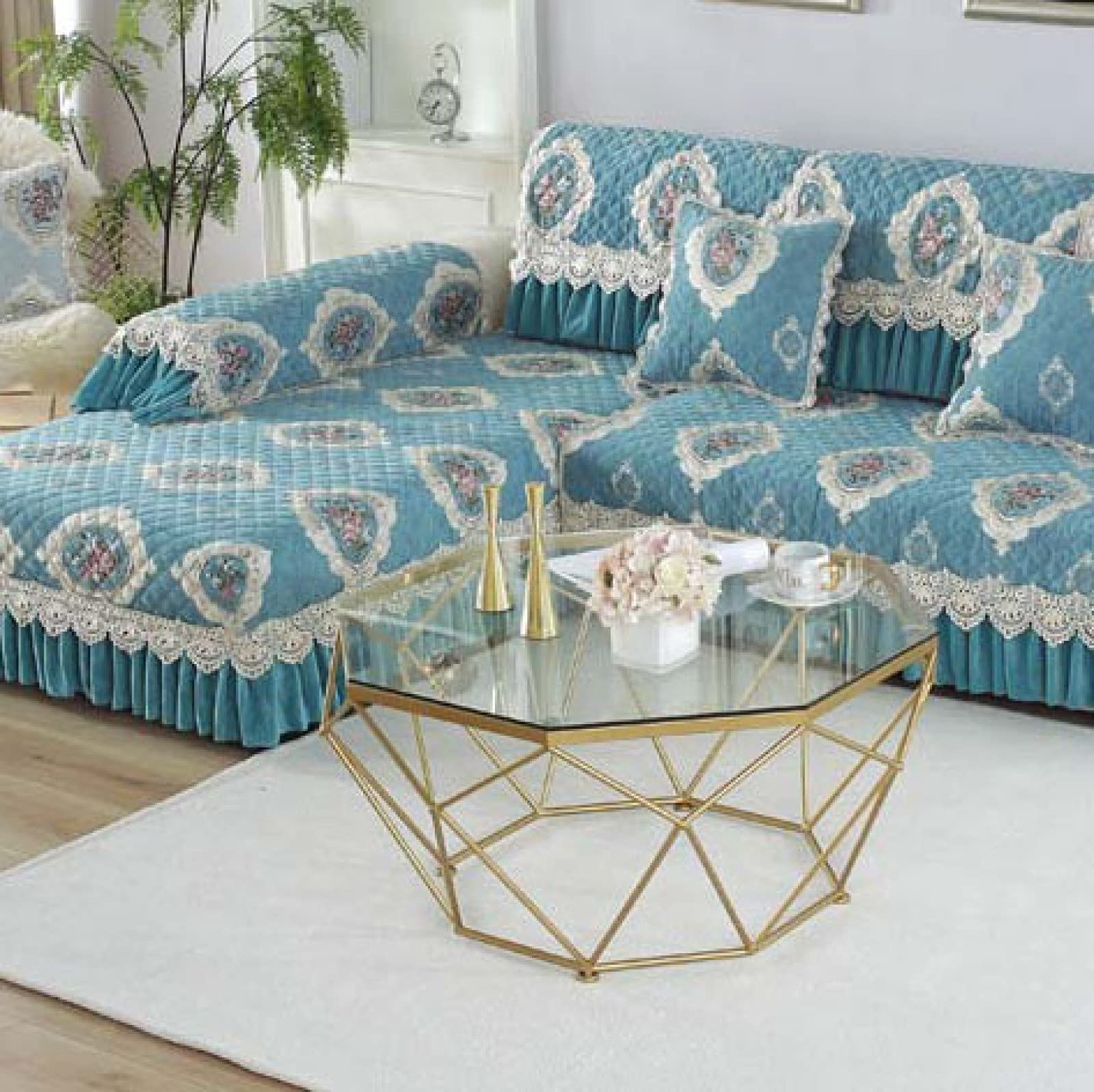 Water Resistant Sofa Covers - L-Shaped Furniture Protector Slipcovers, Soft Polyester Seat Cushion Covers for Living Room & Home Decor | Perfect for Pets, Kids & Daily Use