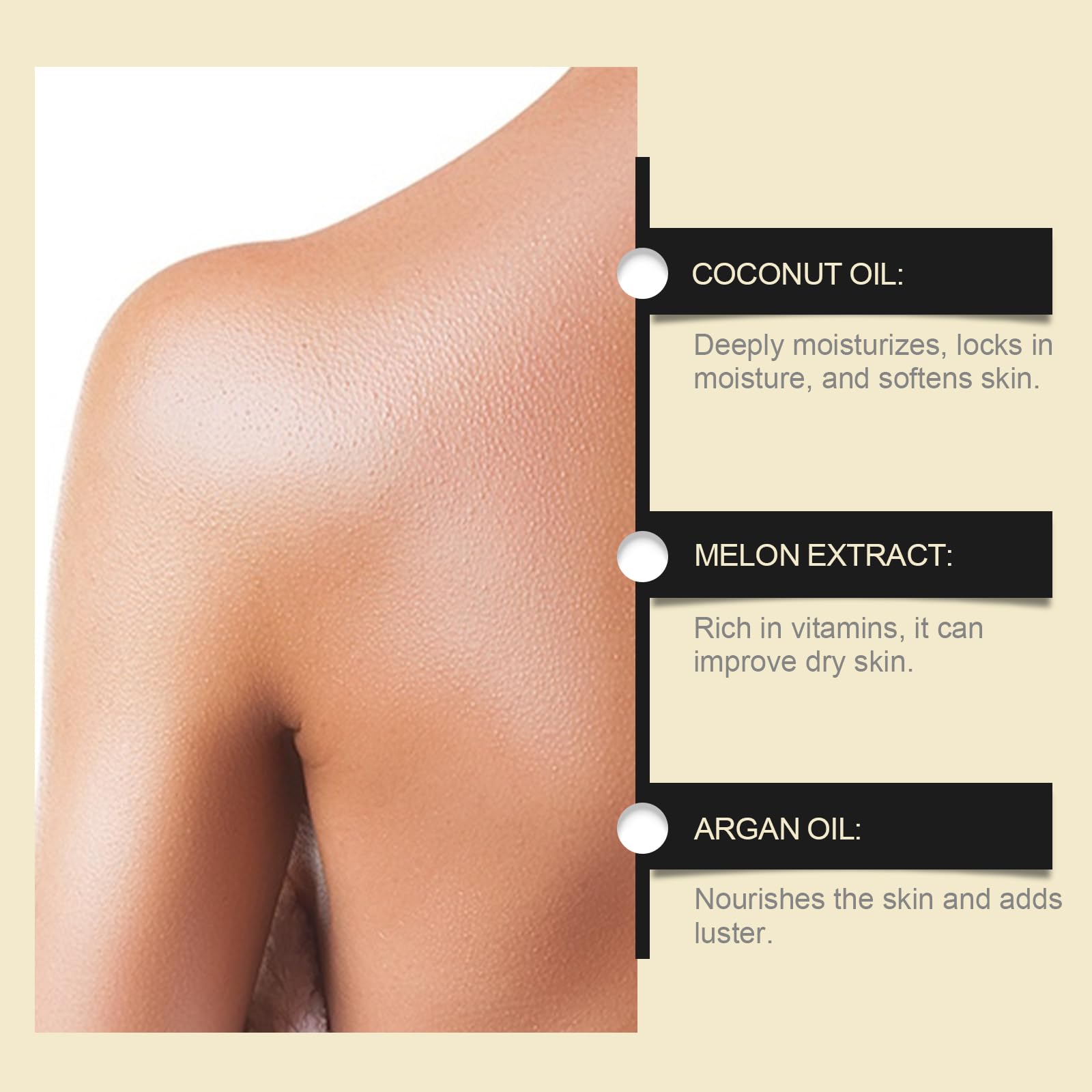 Lisade Melon & Shea Butter Body Cream - Deep Moisturizing Face & Body Lotion for Dry Skin, Evens Skin Tone, Reduces Scars & Dark Spots - Non-Greasy Formula - Perfect for Daily Skincare, After Sun Care & Winter Hydration