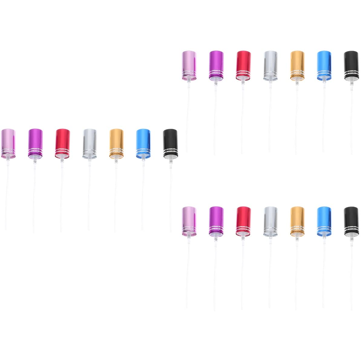 FOMIYES 21 Pcs Fine Mist Sprayer Caps - Replacement Spray Bottle Pump Tops for Essential Oils, Perfumes & Hair Products - Durable Nozzle Heads for Home, Salon & Travel Use