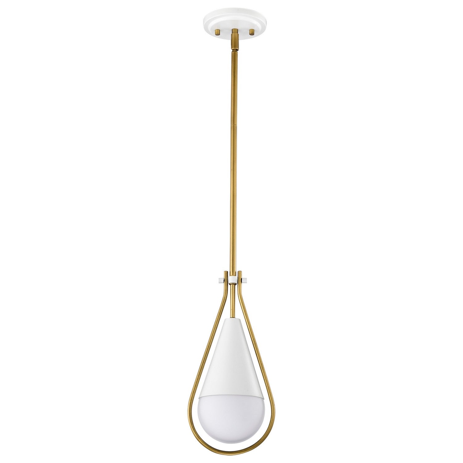 Admiral 1 Light Pendant Light with White Opal Glass - Modern Ceiling Fixture for Kitchen Island, Dining Room & Bedroom Lighting