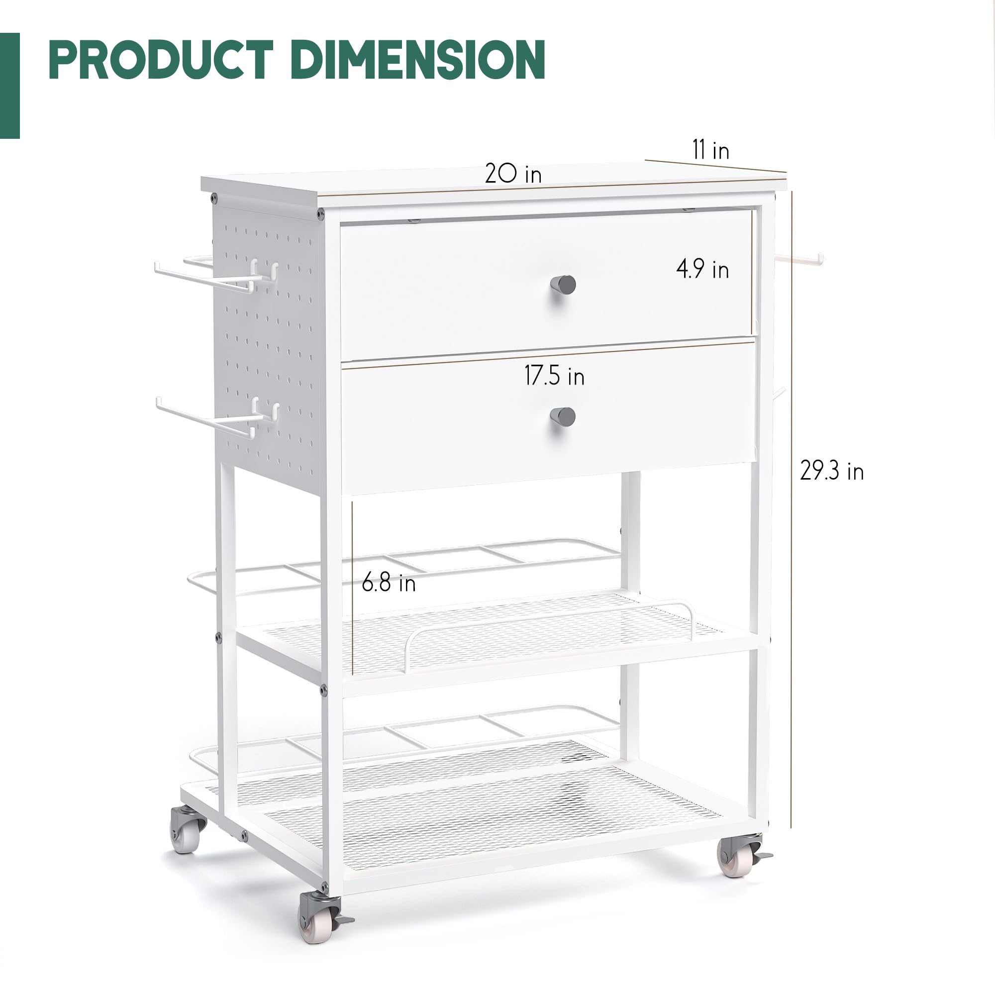 Rolling Gift Wrap Storage Cart - Organizer for Wrapping Paper, Ribbons & Gift Bags | Portable Craft Station for Christmas & Holiday Gift Wrapping | Perfect for Home, Office & Party Decorations