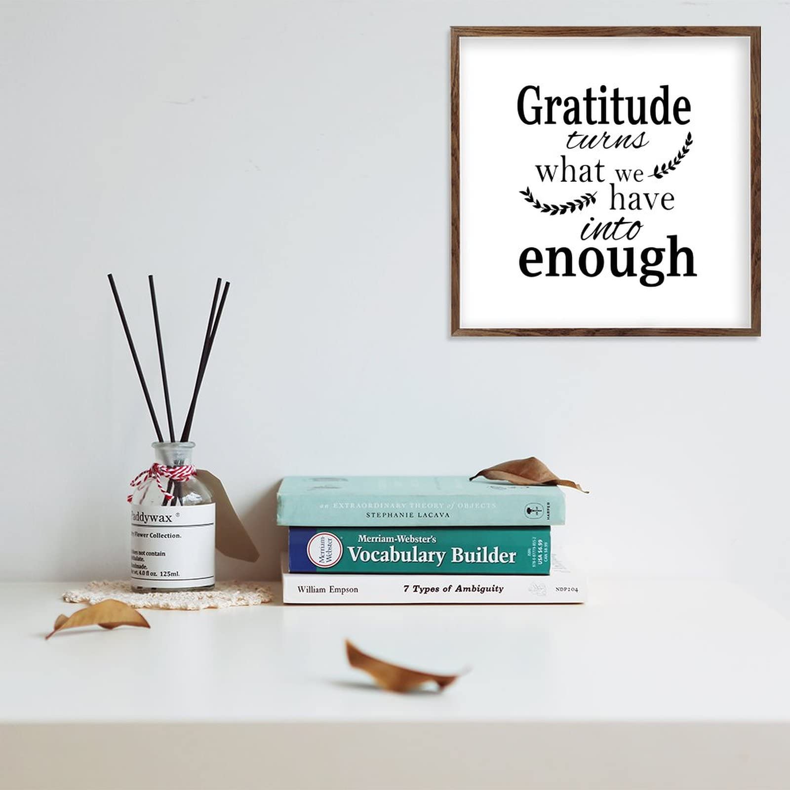 Wood Sign with Gratitude Quote - Farmhouse Wall Decor for Living Room & Bathroom