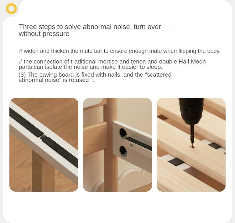 Solid Wood Poplar Kids Bed for Boys & Girls - Durable & Safe Children's Bedroom Furniture for Toddler to Teen Years