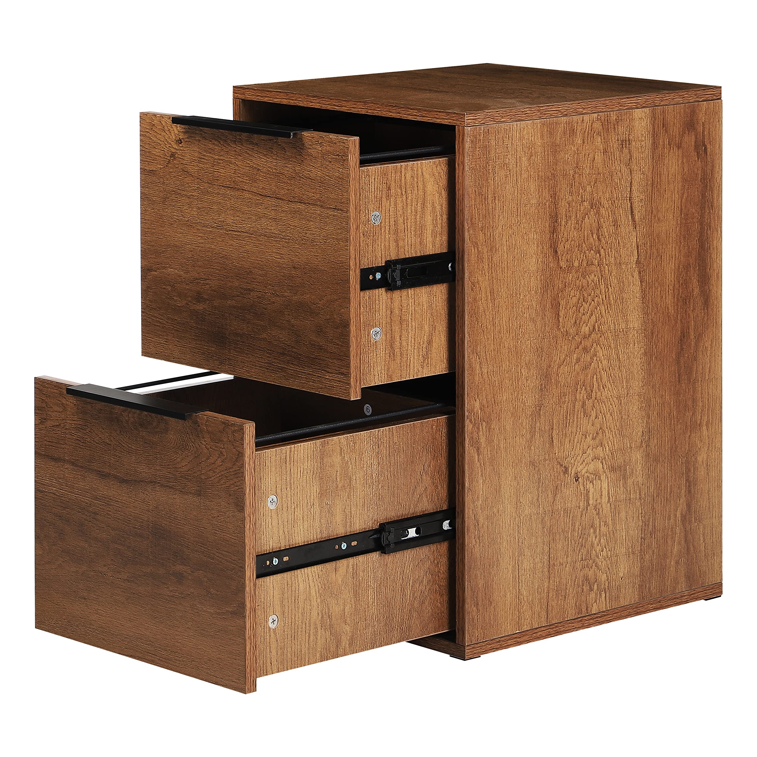 2-Drawer Wood File Cabinet for Home Office - Lateral Filing Cabinet with Storage Organizer - Fits A4, Letter & Legal Size Documents - Brown Wooden Desk Organizer - Perfect for Office, Study Room or Home Workspace