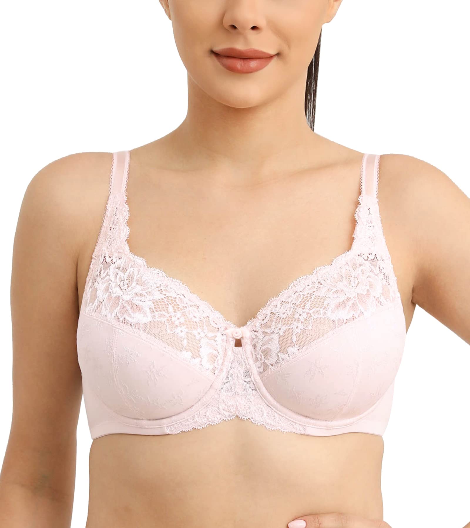 HACI Women's Comfort Lace Floral Unlined Underwire Bra - Sexy & Supportive Everyday Wear for Work, Date Night & Special Occasions