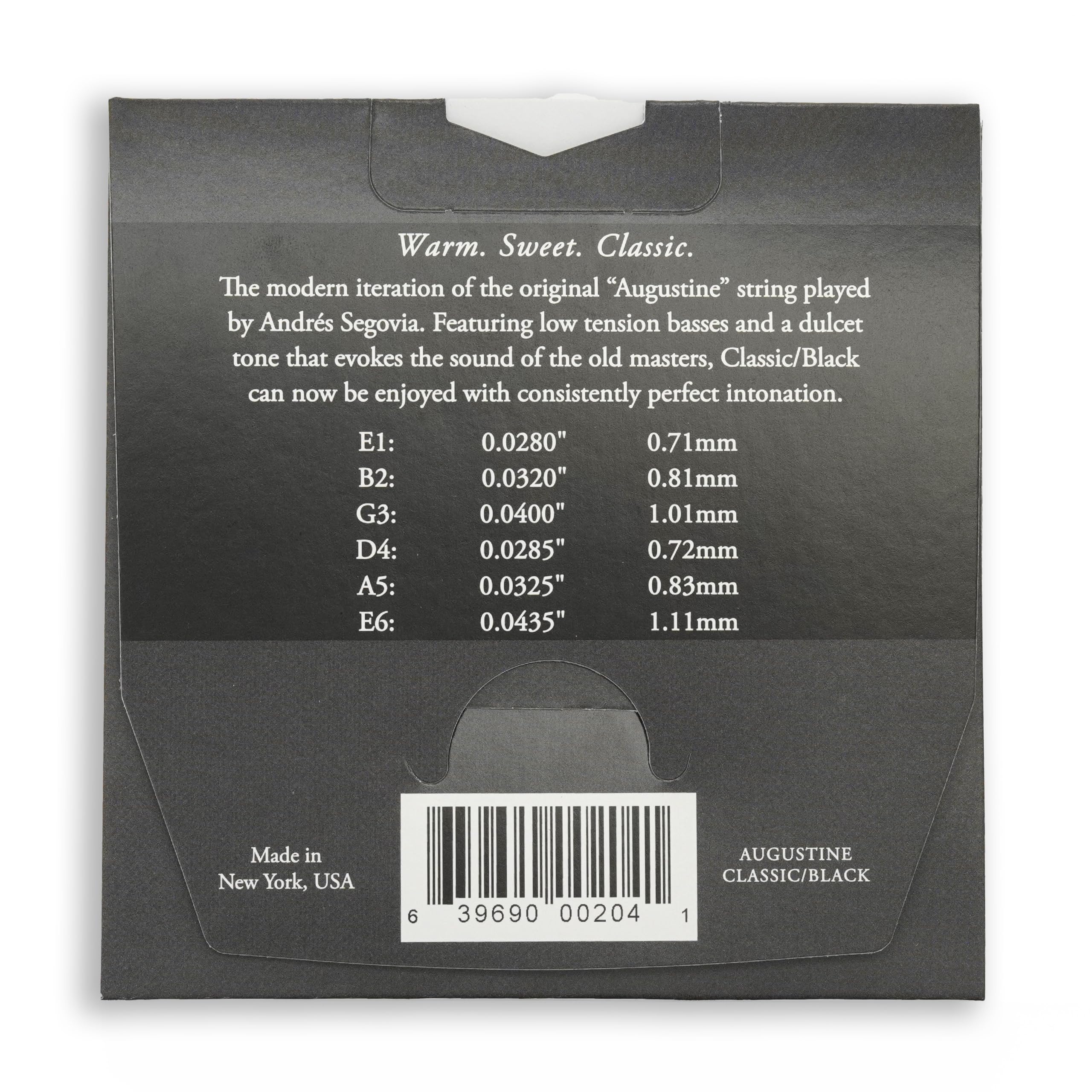Augustine Classic Black Low Tension Classical Guitar Strings Set - Premium Nylon Strings for Classical & Flamenco Guitar - Perfect for Beginners & Professional Musicians