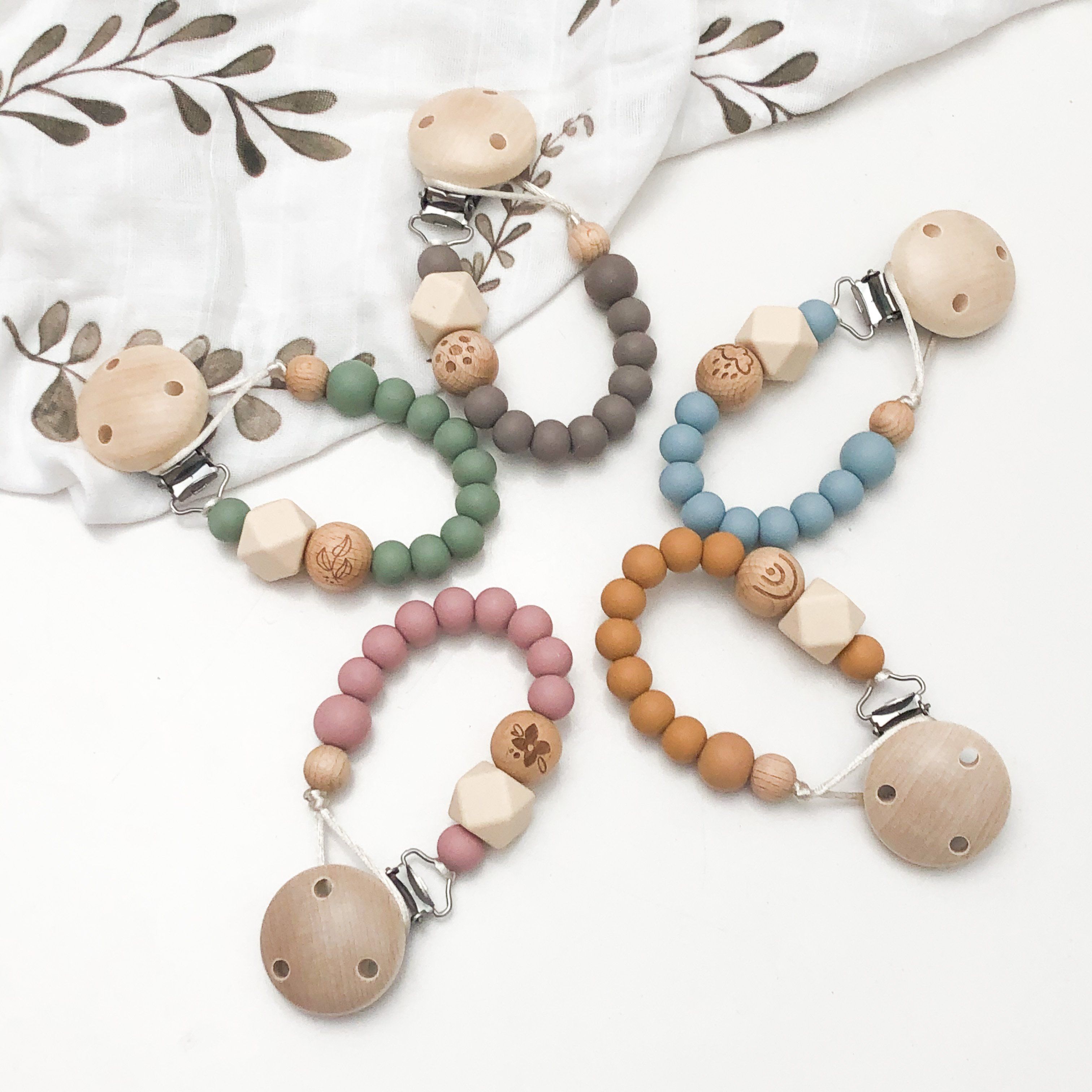 Elements Range Dummy Holders - Secure Baby Pacifier Clips for Strollers, Car Seats & Diaper Bags | Soft Silicone Teething Toys for Infants & Toddlers | Perfect for On-the-Go Parenting & Travel Essentials
