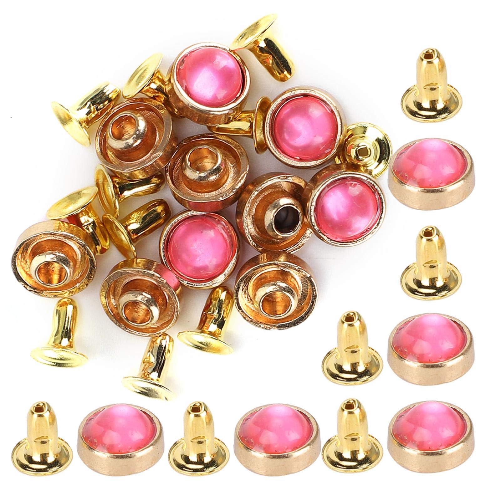 Colorful Zinc Alloy DIY Rivets - Corrosion Resistant Smooth Surface Decorative Rivets for Document Bags, Shoes, Hats & Kids Clothing (Pink) - Perfect for Crafting, Fashion Accessories & DIY Projects
