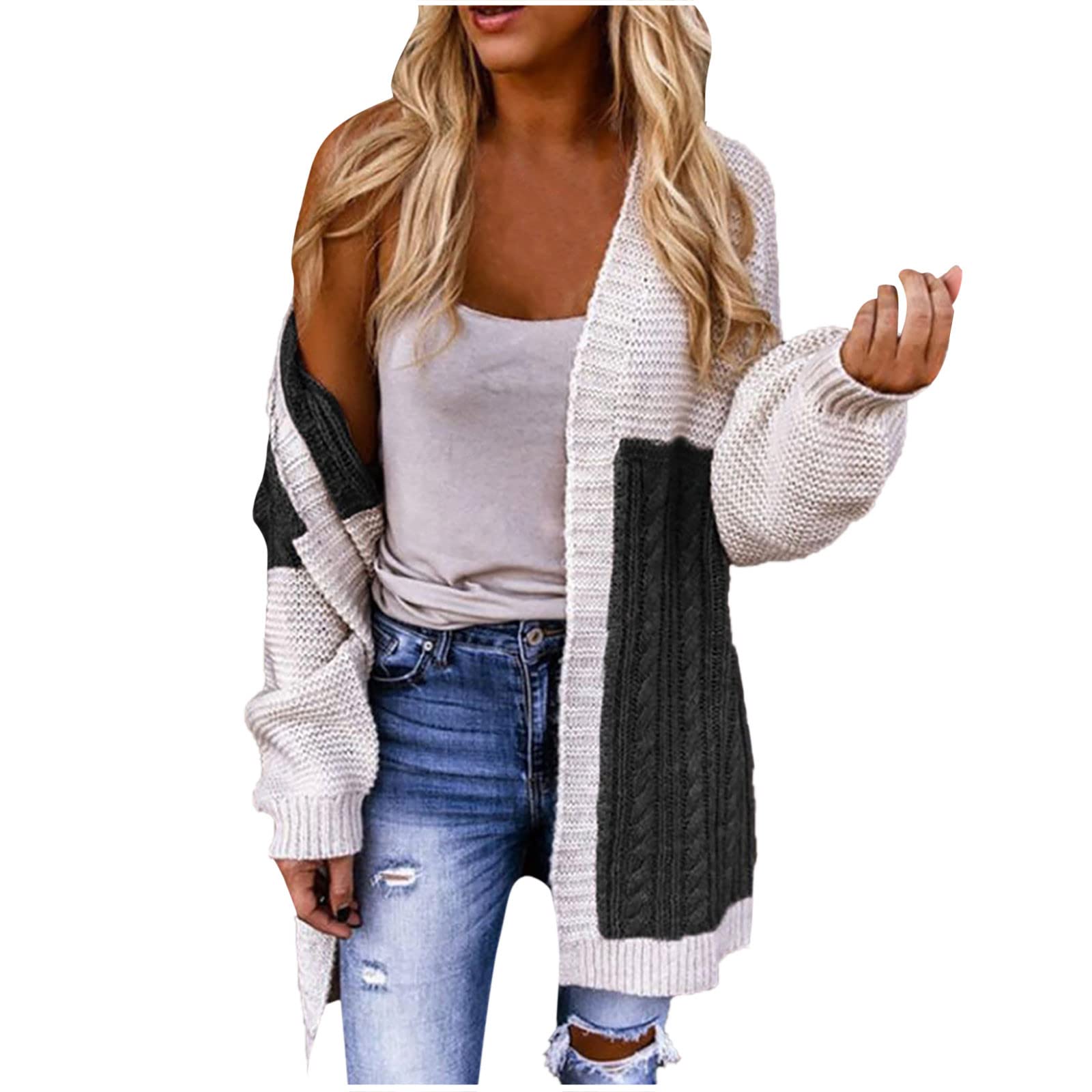 Women's Classic Cable Knit Sweater - Solid Crewneck Waffle Flat Knit Pullover Jumper Henley Blouse Top | Cozy Winter Wear, Office Outfit & Casual Chic