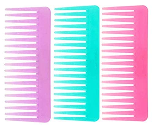 **Osceola Wide Tooth Comb for Women - Detangling & Styling Hair Brush for Curly, Thick & Natural Hair - Salon Quality Hairdressing Comb - Pack of 3 Multicolor Large Hair Combs (Perfect for Daily Use, Salon Styling & Travel)**