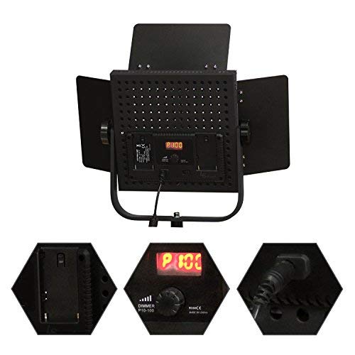 2-Pack LED 600 Photography Lighting Panel with Digital Display - Adjustable Brightness Continuous Video Light for Studio, YouTube & TikTok Videos - Perfect for Portrait, Product & Live Streaming Photography (AGG2382)