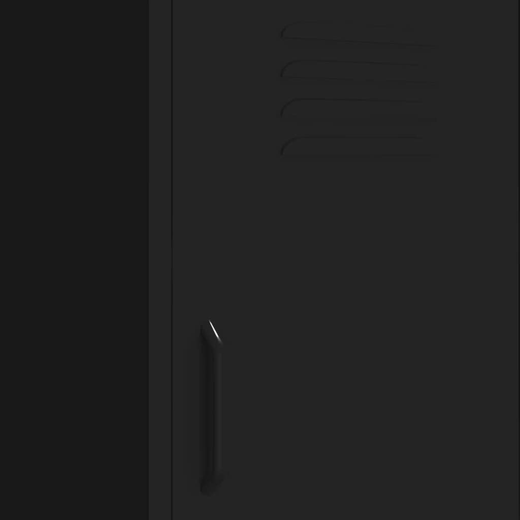 vidaXL Black Steel Storage Cabinet with Drawers - Industrial Style File Cabinet for Home Office Organization | Freestanding Filing Storage Solution for Documents, Office Supplies & Home Decor