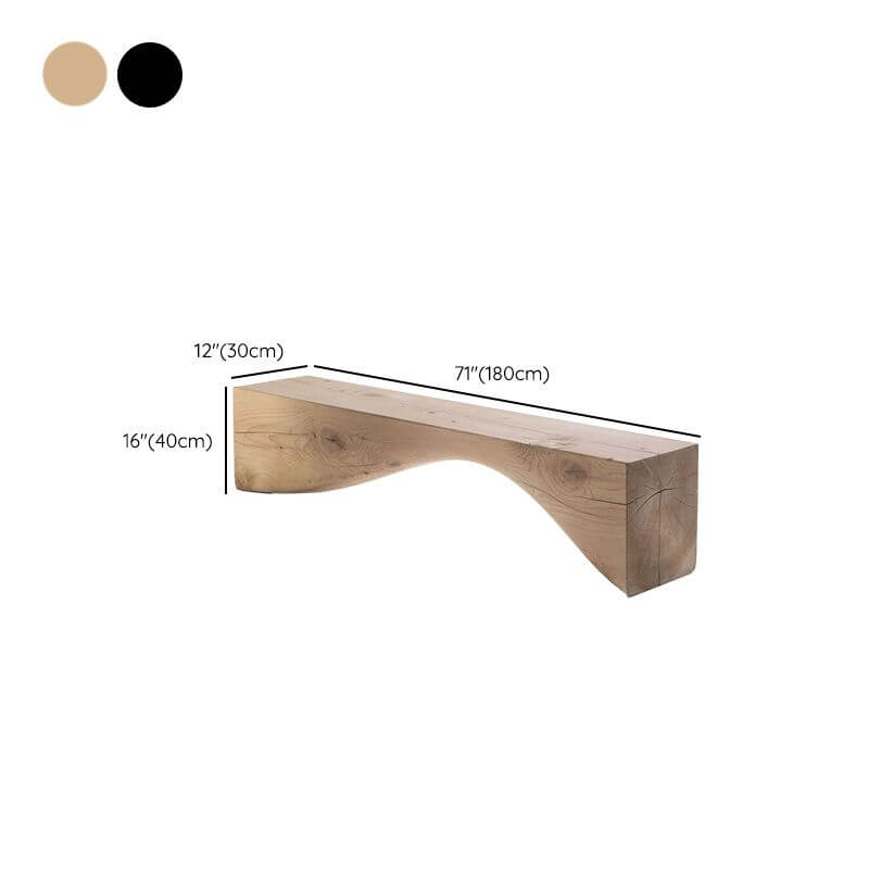 Contemporary Solid Color Timber Shoe Bench in Midnight Black & Unfinished Wood - Perfect for Entryway, Mudroom or Bedroom Organization