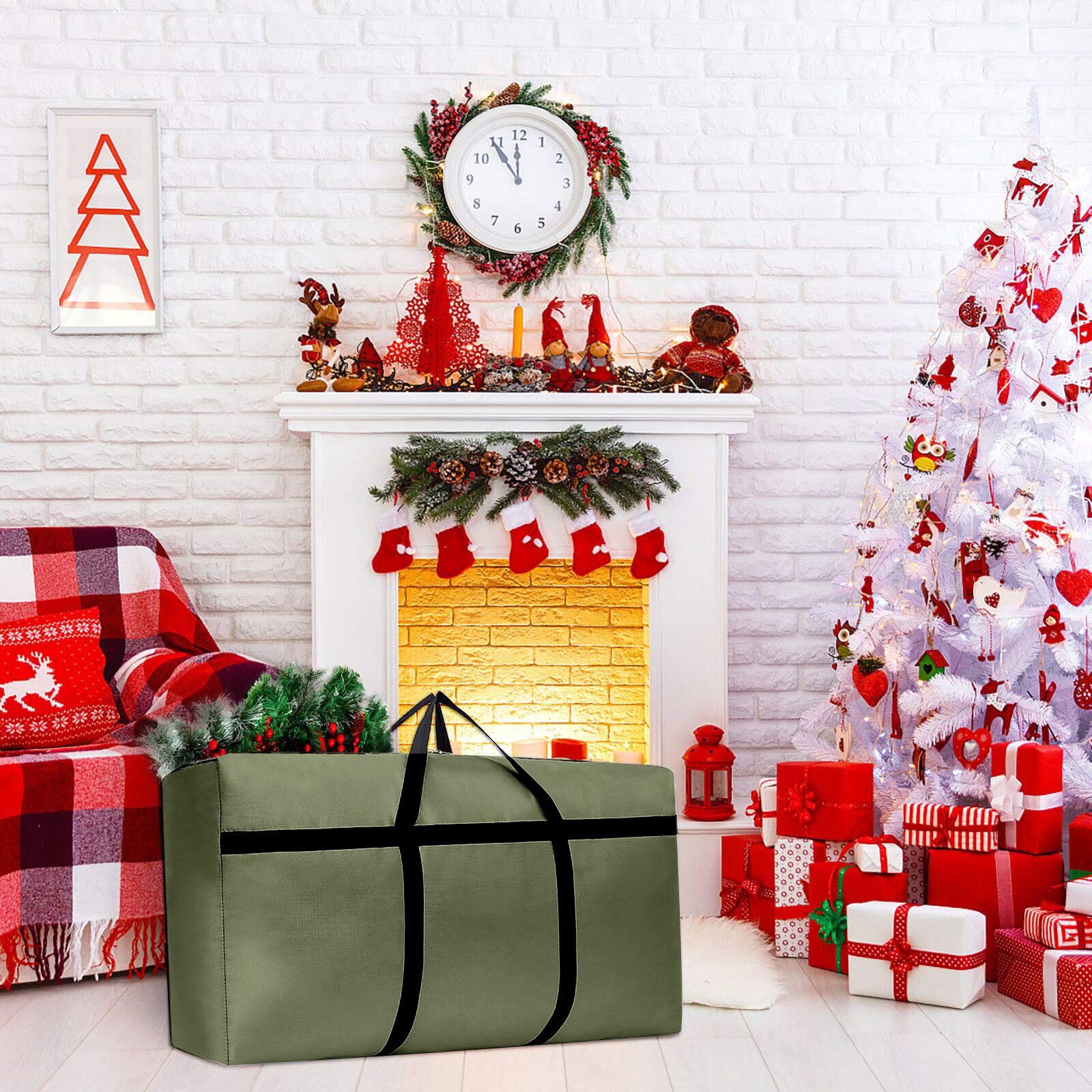 Waterproof Storage Bag for Christmas Tree Dolls - Durable Organizer for Home, Travel & Holiday Decorations (As Shown) - Perfect for Seasonal Storage, Home Organization & Travel Accessories