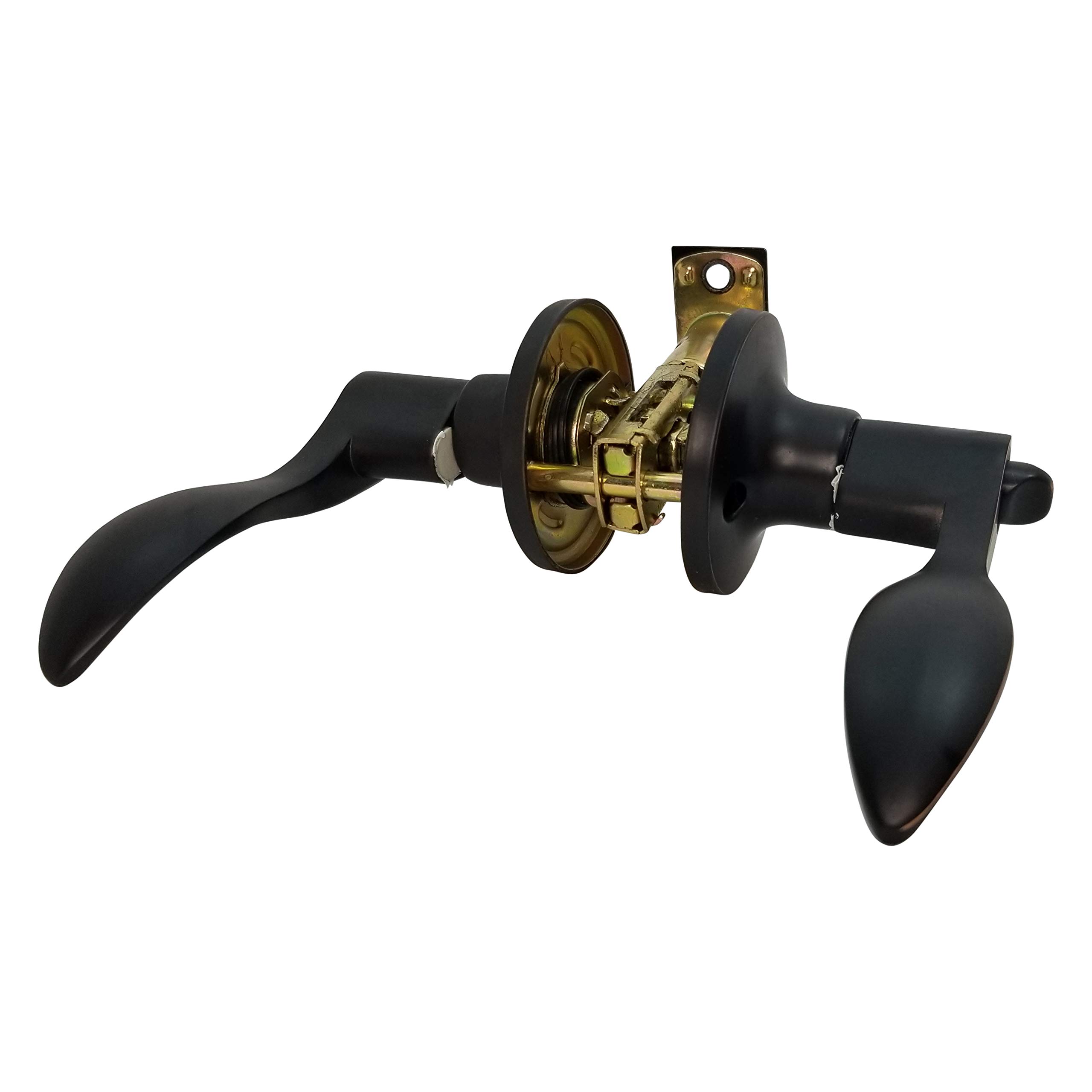 Wave Style Oil-Rubbed Bronze Privacy Bedroom & Bathroom Door Lock Lever Handle - Perfect for Home, Office, and Hotel Interior Doors