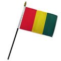 4x6 Inch Miniature Guinea Desk Flag - Small Stick Flag for Office Decor, School Projects & International Events