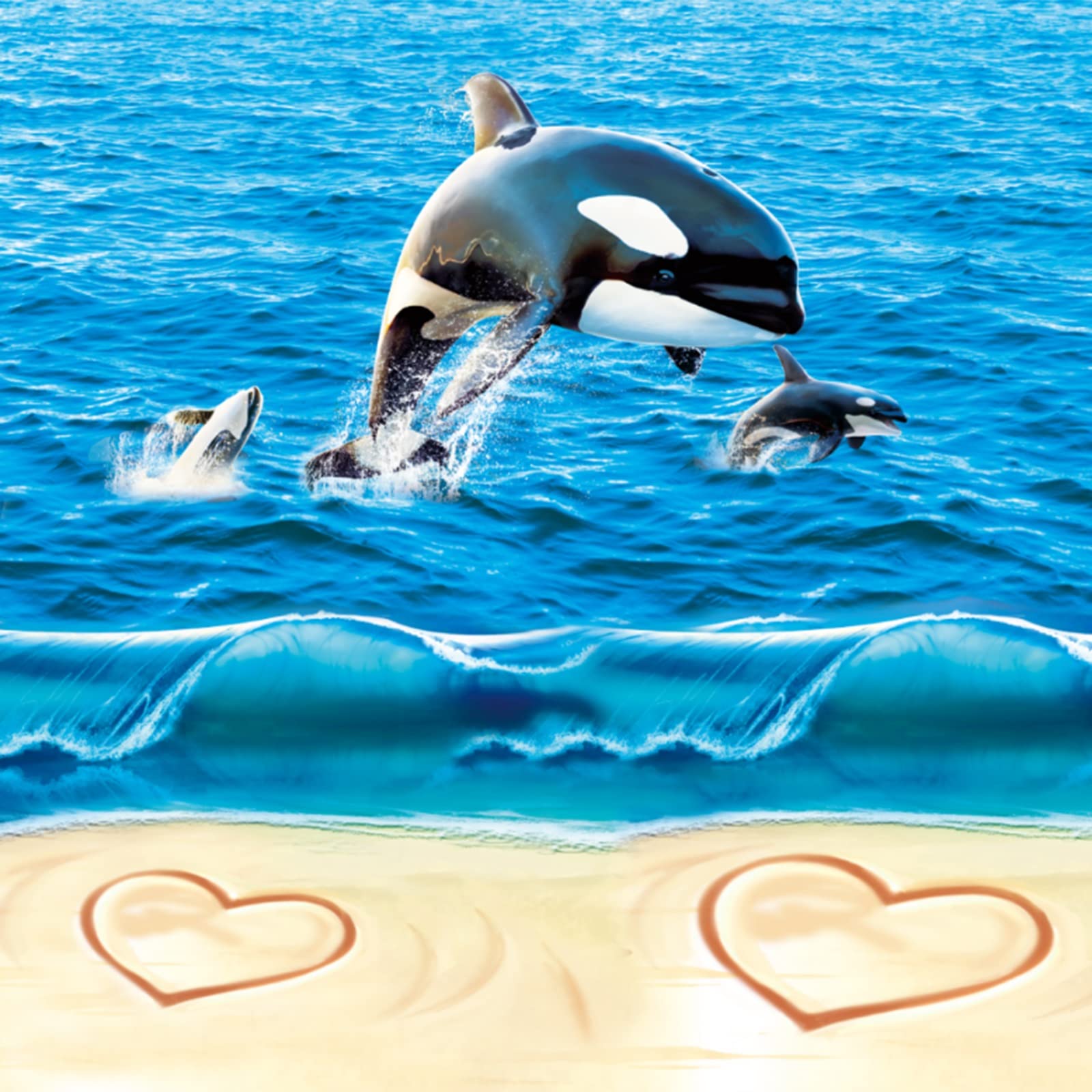 Non-Slip Removable Vinyl Floor & Wall Stickers - Blue Ocean Fish Beach Theme Peel and Stick Decals for Bathroom, Kids Room, Wedding Decor, Wall Murals & Art Deco - Perfect for Home, Nursery, and Coastal-Themed Interior Design