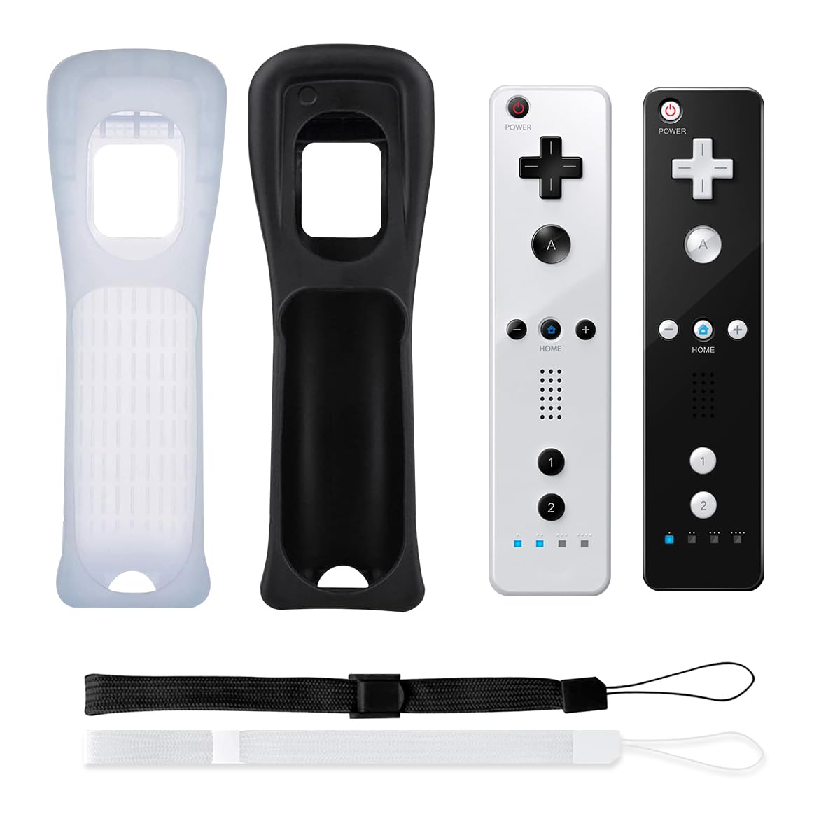 ADHLEK 2 Pack Wii Remote Controller with Silicone Case & Wrist Strap for Nintendo Wii - Perfect for Family Gaming