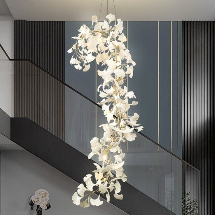 Elegant Leaf Chandelier - Modern Crystal Ceiling Light Fixture for Dining Room, Living Room & Bedroom | Perfect for Home Decor, Wedding & Interior Design