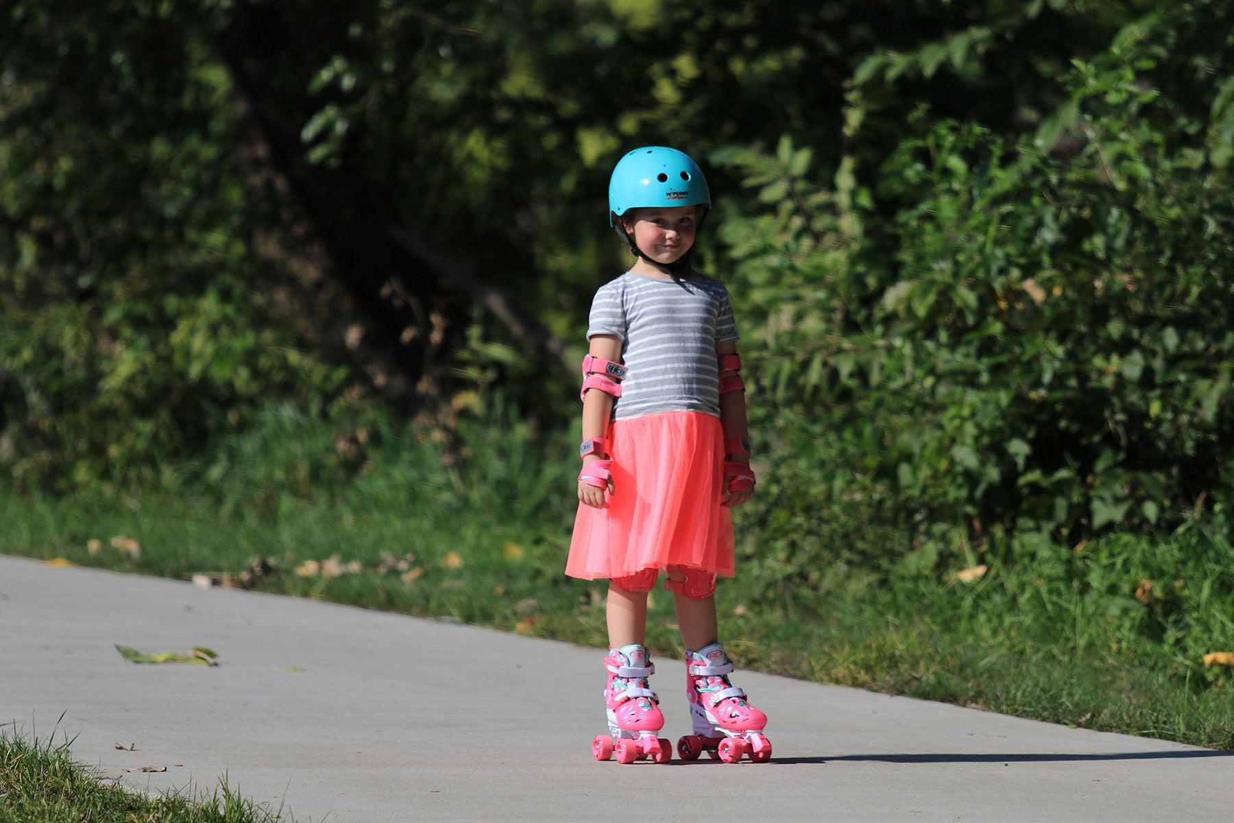 Trac Star Adjustable Roller Skates for Girls - Youth Quad Skates with Light-Up Wheels for Indoor & Outdoor Fun - Perfect for Birthday Gifts, Roller Rinks & Park Adventures