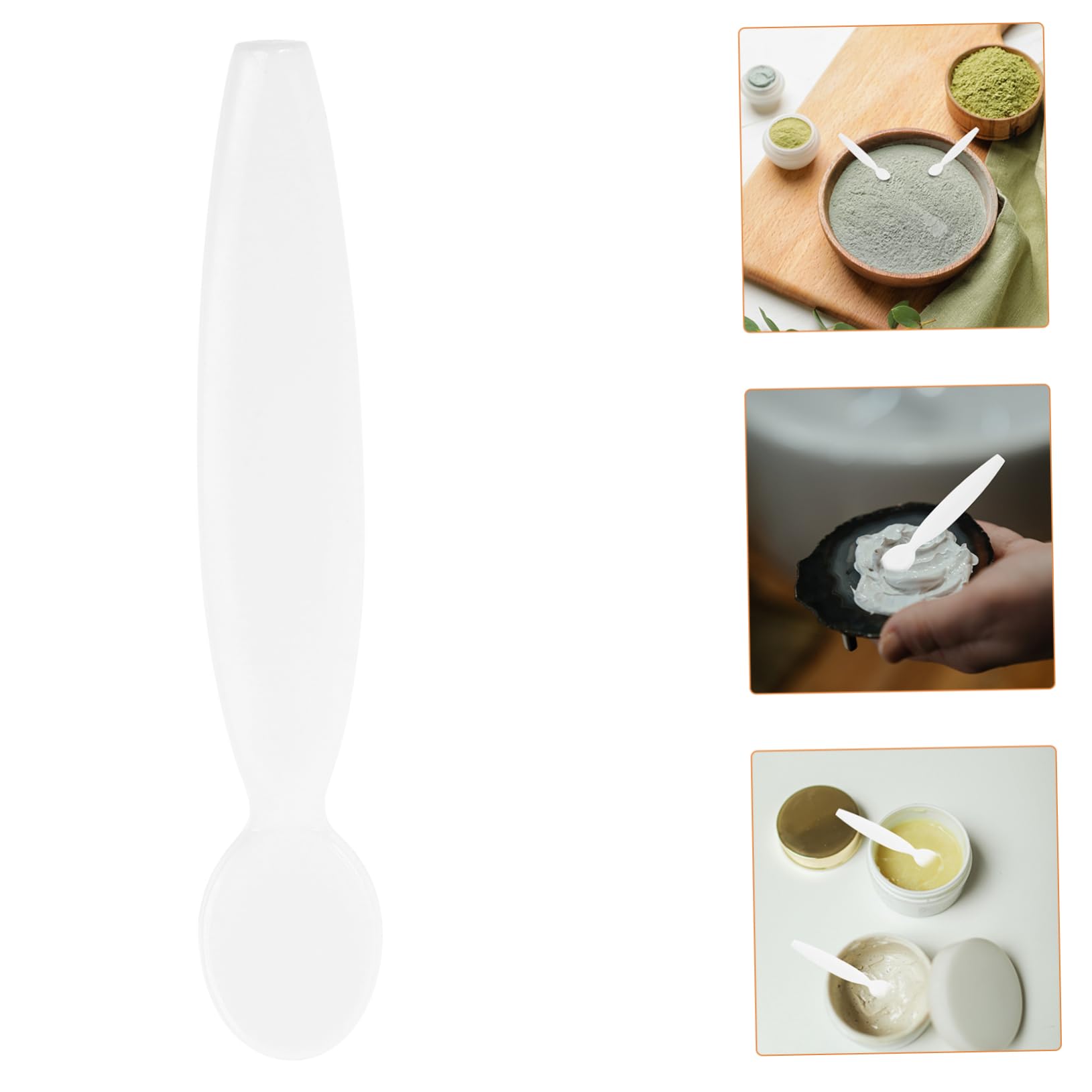 FOMIYES 20pcs Mini Lotion Spatula - White PP Cosmetic Spatula for Makeup, Skincare, Creams & Jars - Perfect for Travel, Salon & Home Use