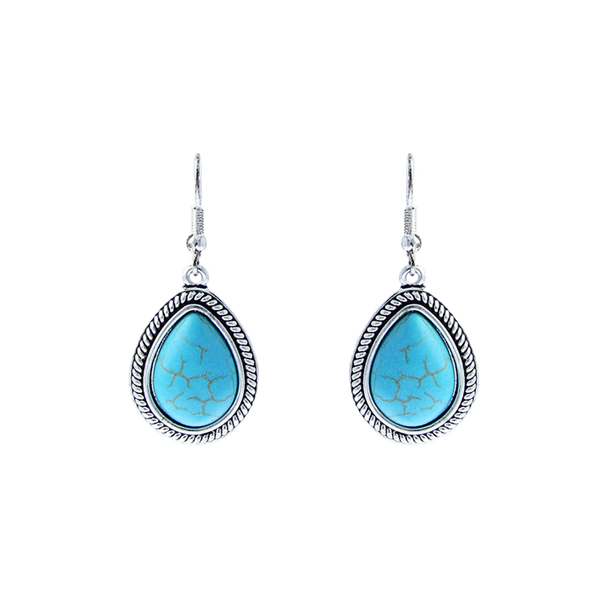 Boho Turquoise Earrings for Women - Handcrafted Natural Stone Stud Earrings | USA Designed Jewelry | Perfect for Boho, Hippie & Festival Outfits