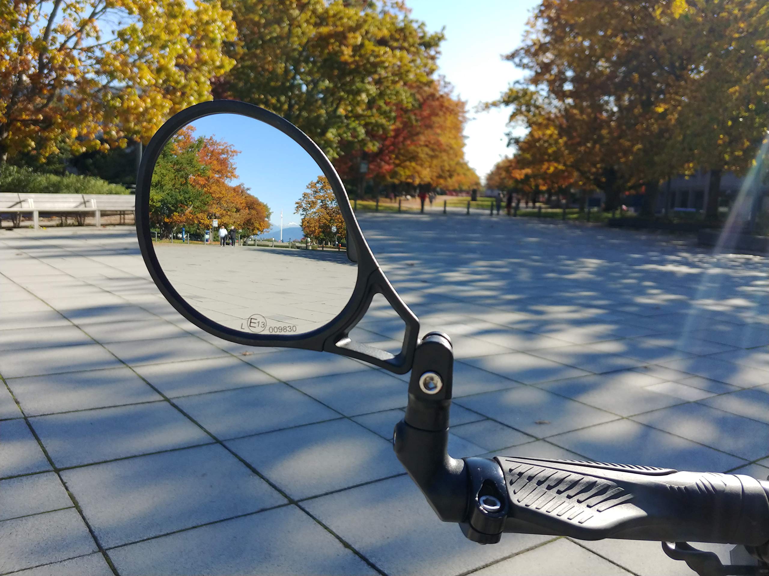 Hafny E13 Approved E-Bike Mirror - Large Surface Bar End Bike Mirror with HD Automotive Glass - Safe Blast-Resistant Cycling Mirror for Road Bikes, Mountain Bikes & Commuting