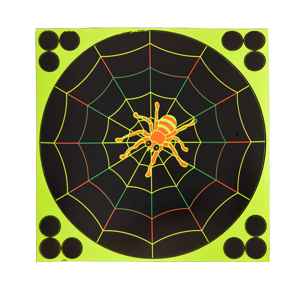 8/12 Inch Self-Adhesive Shooting Targets - Splatter Reactive Paper Targets with Cover-up Patches for BB Gun, Rifle, Air Rifle, Airsoft, Pistol & Pellet Gun (10 Pack) - Perfect for Target Practice, Gun Training & Outdoor Shooting Range Activities