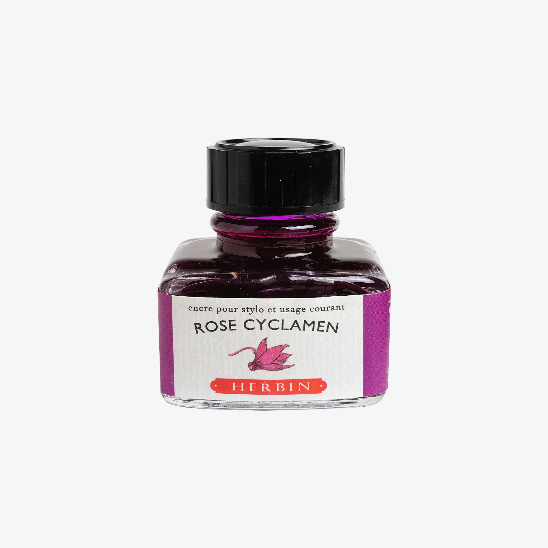 Herbin Fountain Pen Ink - 30ml Bottle, Rose Cyclamen Color - Premium Writing Ink for Calligraphy, Journaling & Artistic Projects