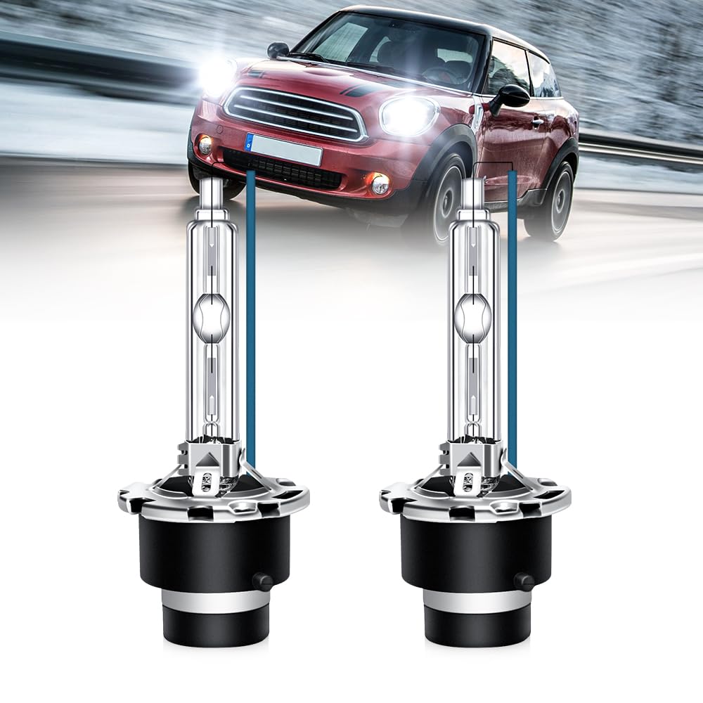 OPP ULITE D2S Bulbs 35W Xenon White - Plug & Play HID Replacement Bulbs 12V 5500K for Car Headlights (2-Pack, Metal Base, D2S) | Perfect for Night Driving & Automotive Lighting Upgrades