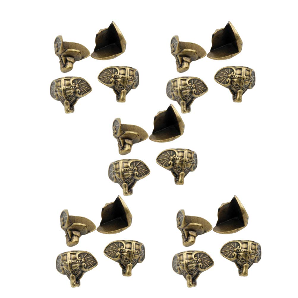 Antique Brass Jewelry Box Feet - 20pcs Vintage Decorative Support Legs for Wooden Jewelry Chests, Corner Protectors & Case Decor | Perfect for DIY Jewelry Organizers, Vanity Tables & Vintage Home Decor