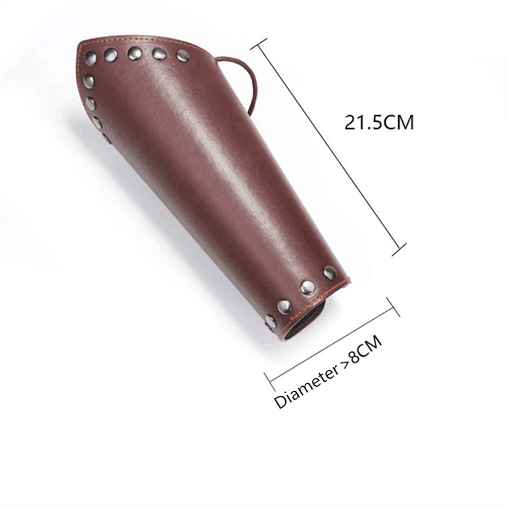 Hanv Men's Black & Brown Leather Wristband - Punk Rock Biker Wide Strap Bracelet Arm Cuff for Motorcycle Riding, Concerts & Gothic Fashion Accessories