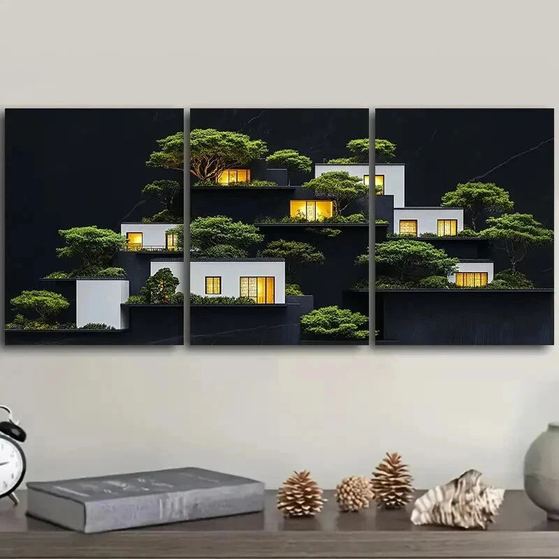 3-Piece Ancient Architecture Wall Art Set - Framed Canvas 50x70cm (20x28in) | High Quality Print | 100% Australian Made | Ready to Hang | Perfect for Living Room, Bedroom & Office Decor
