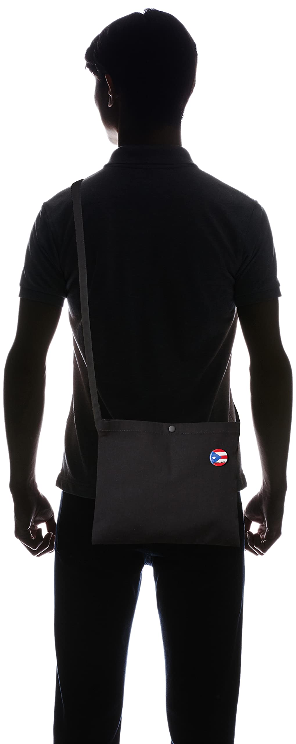 F-Style Sacoche Crossbody Bag with Flag Can Badge - Stylish & Functional for Travel, Work & Everyday Use