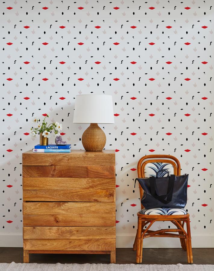 Large Milagros Wallpaper by Clare V. - Premium White Wallpaper for Home Decor, Living Room & Bedroom