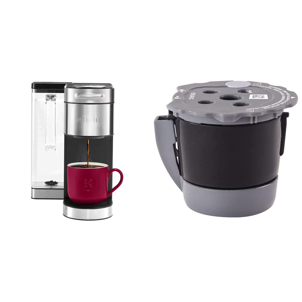 Keurig K-Supreme Plus Single Serve Coffee Maker with MultiStream Technology & My K-Cup Universal Reusable Filter - Gray | Fast Brewing for Home, Office & Kitchen Use