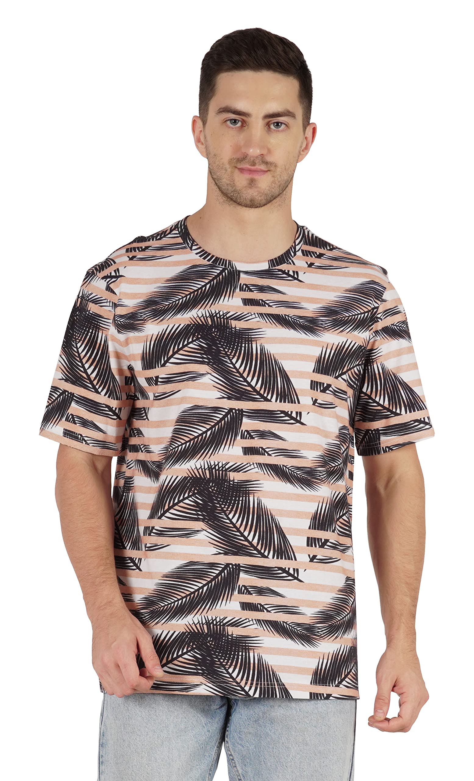Inkmeso Men's Half Sleeve Loose Fit Printed Casual T-Shirt - Breathable Cotton Tee for Beach, Holiday & Summer Outfits | Trendy Graphic Shirt for Streetwear, Travel & Casual Wear