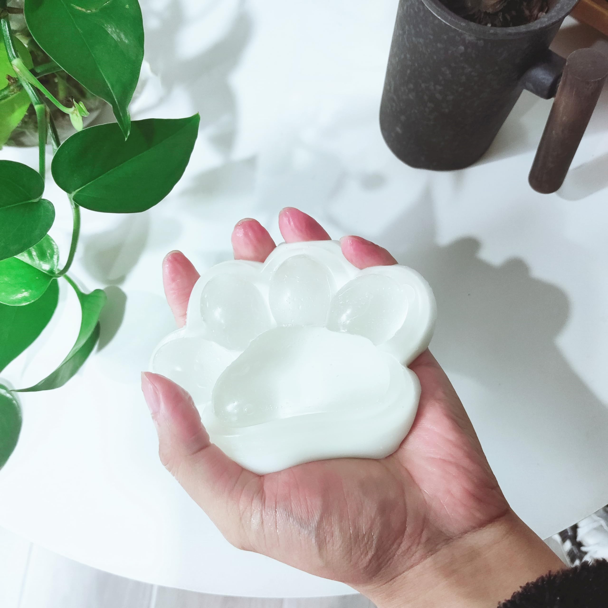 Big Cat Paw Squishy Toy - 5.5 Inch Clear Stress Relief Squeeze Toy for Adults & Kids | Soft High Resilience Desk Toy for Office, Anxiety Relief & Sensory Play | Fun Fidget Toy for Stress Management & Focus
