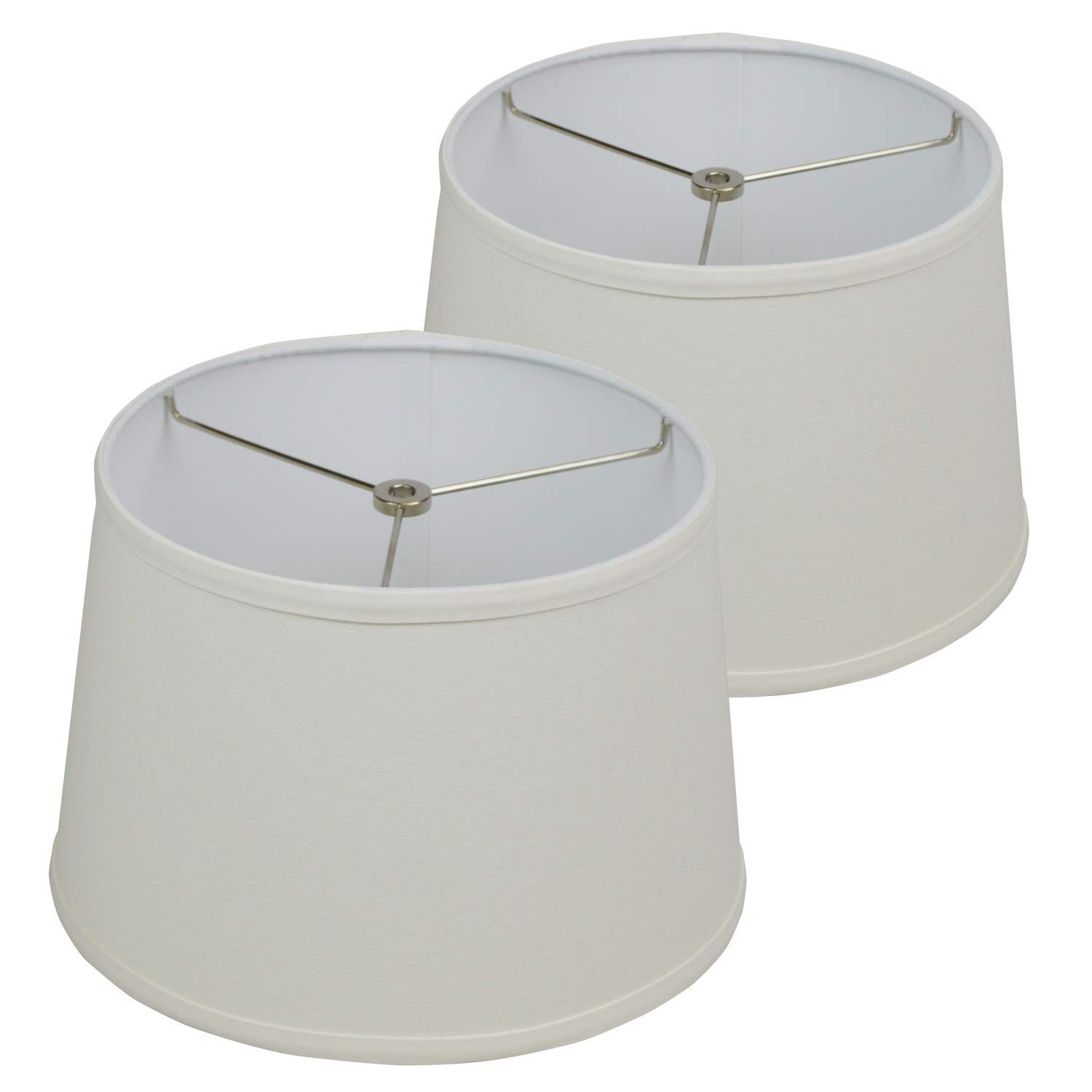 Premium Set of 2 Linen Cream Lampshades - 10