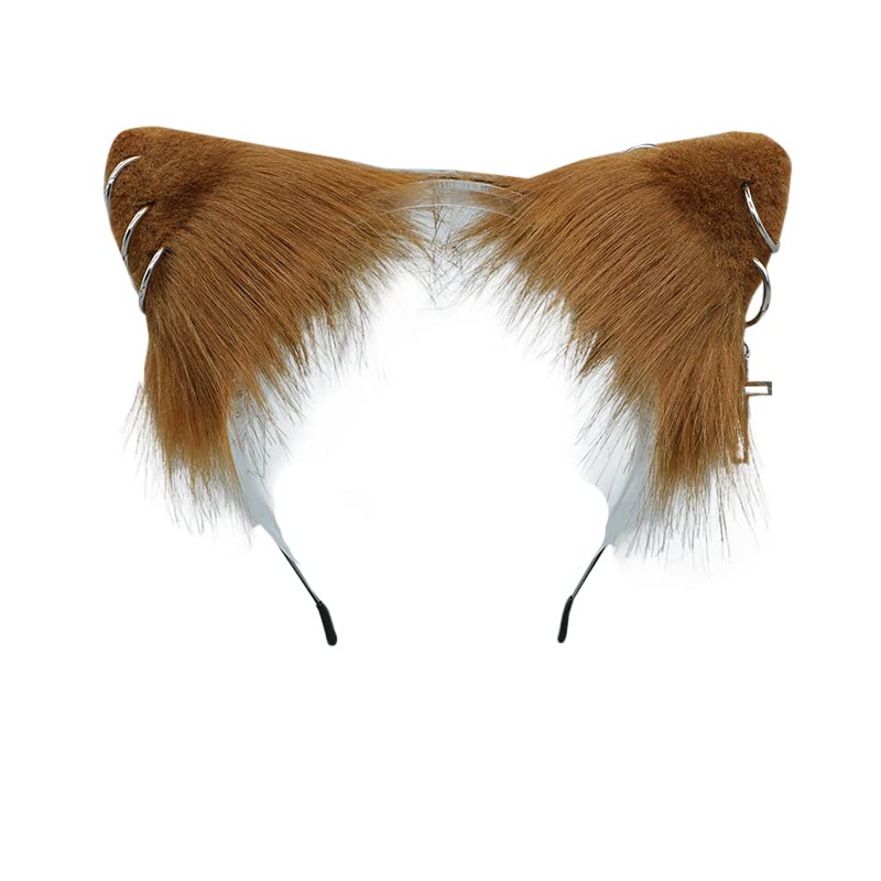 VIGVAN Punk Gothic Cat Ears Headband - Black Cross Cat Ear Hair Clips for Cosplay, Halloween Costume & Gothic Fashion Accessories | Perfect for Anime Conventions, Costume Parties & Gothic Lolita Outfits
