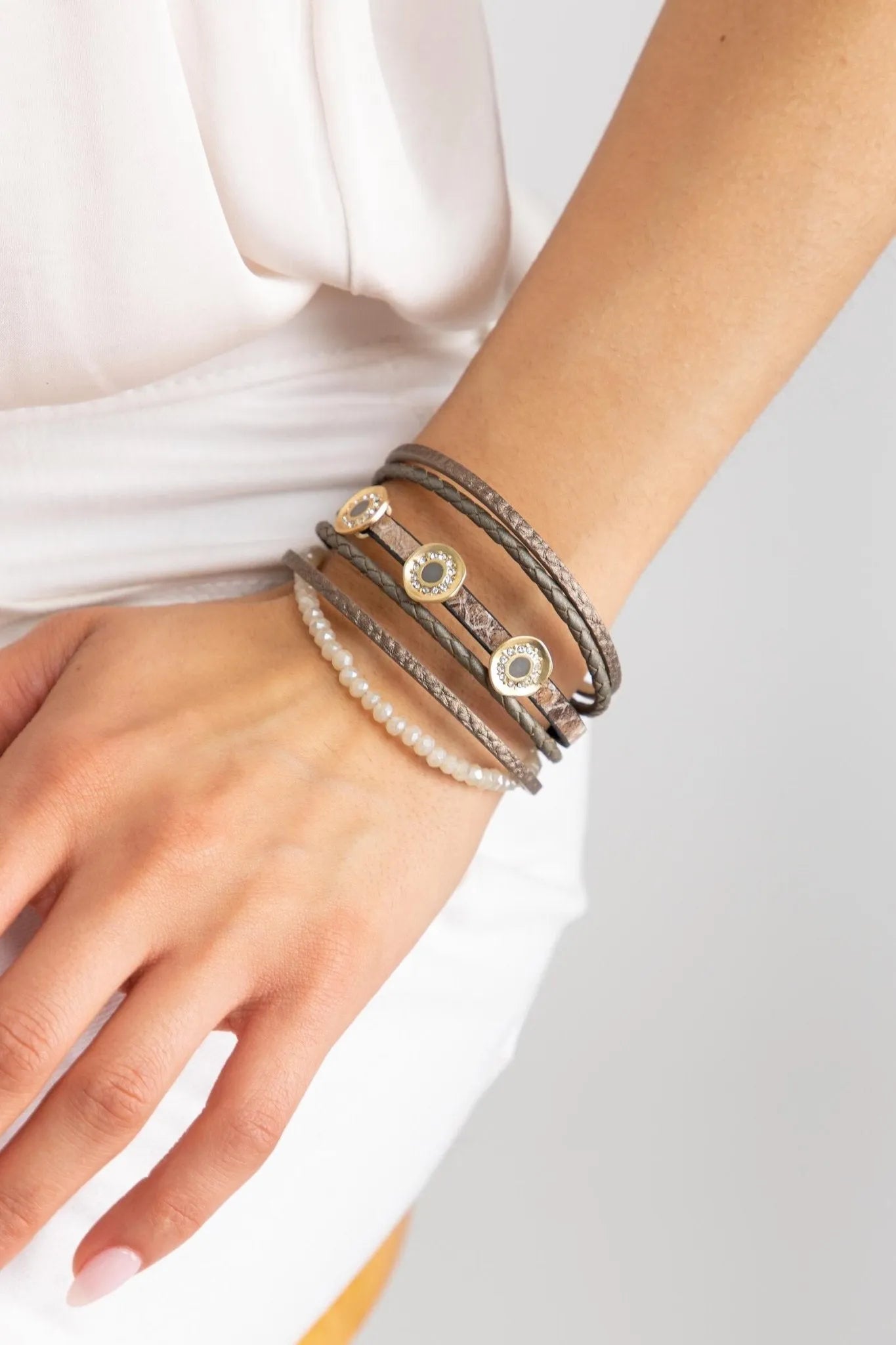 Elegant Leather Gold Medallion Multi Strand Bracelet for Women - Boho Chic Jewelry for Parties, Weddings & Everyday Wear