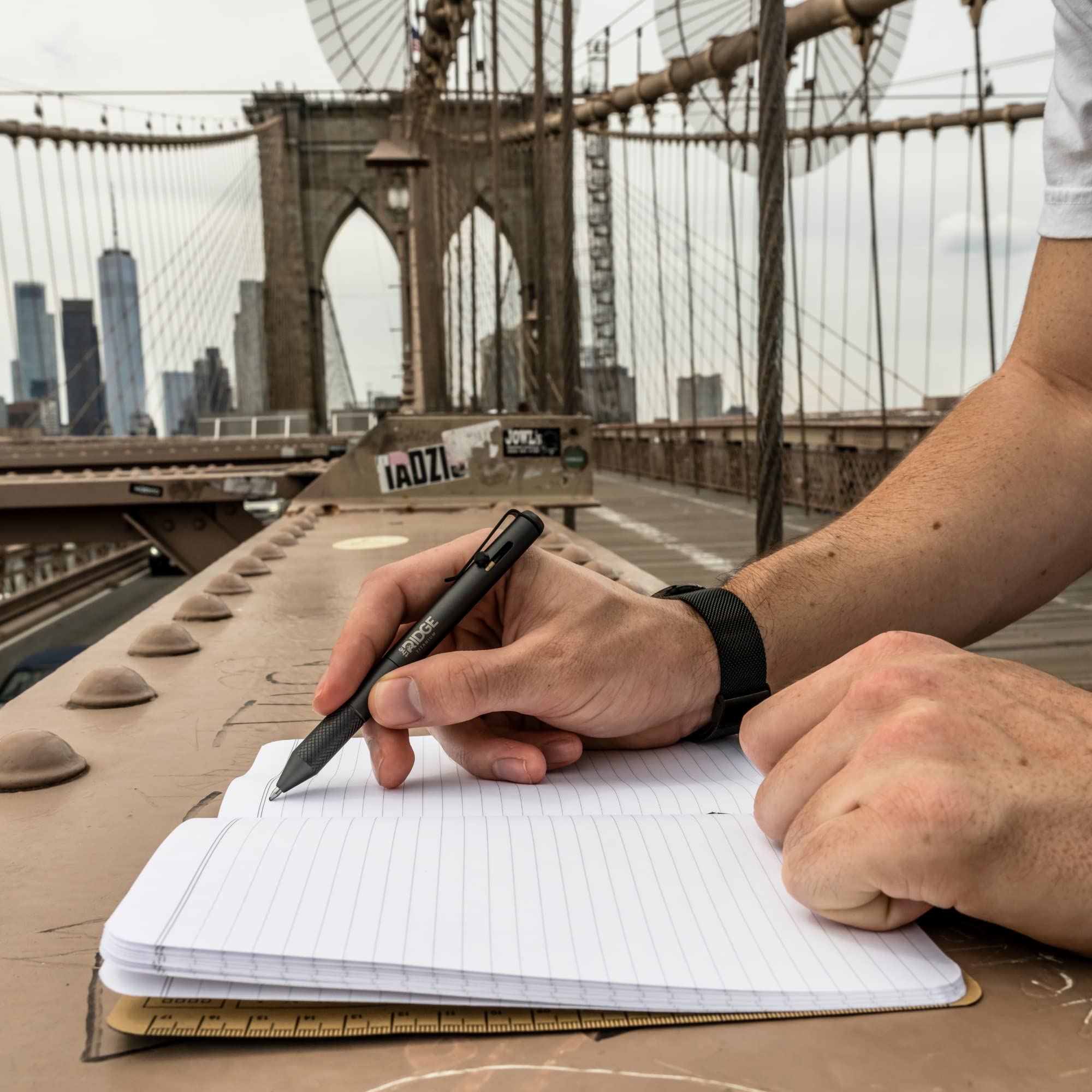 The Ridge Bolt Action Ballpoint Pen - Premium Metal Retractable Pen with Textured Grip & Pressurized Ink Refill | Compact Aluminum Writing Instrument in Gunmetal Finish | Perfect for Office, Business Meetings & Everyday Carry (EDC)