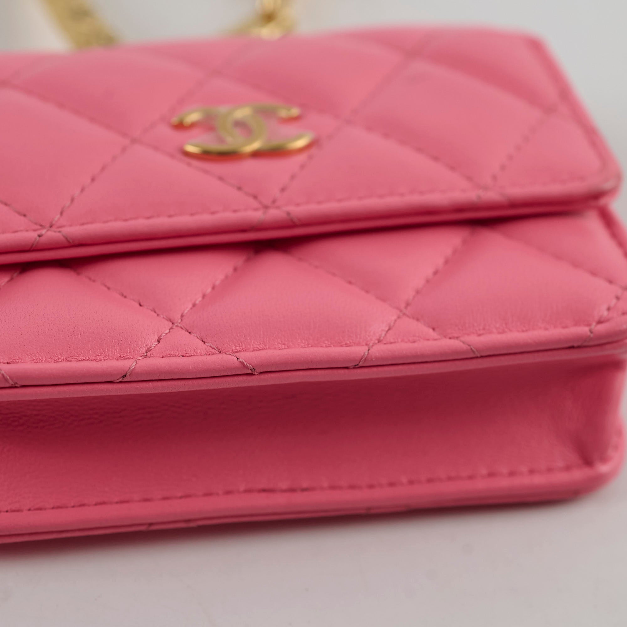 Chanel Quilted Mini Hook Card Coin Case Pink 31 Series - Luxury Wallet for Cards & Coins | Perfect for Everyday Use, Travel & Gift Giving