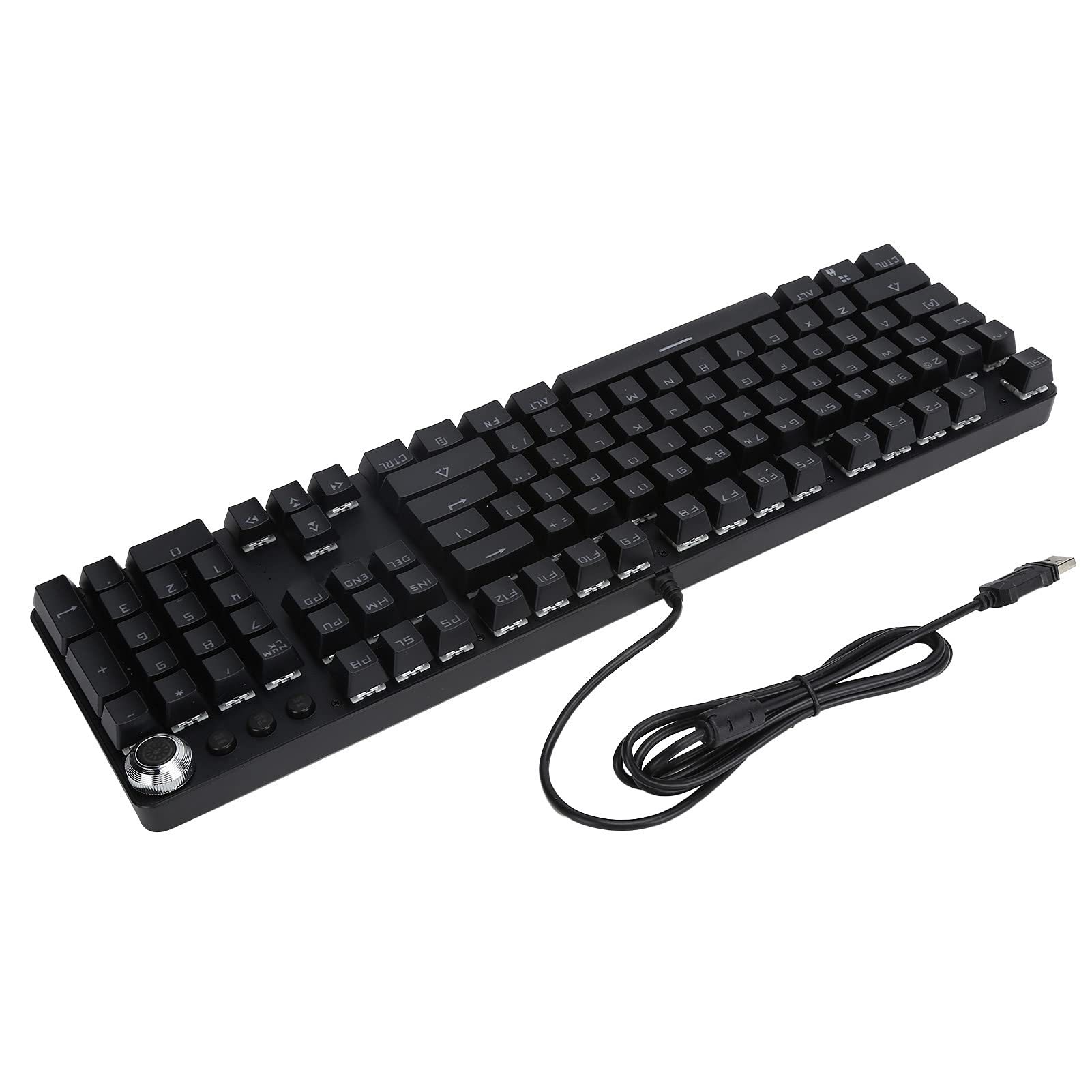 104-Key USB Wired Gaming Keyboard - Mechanical Feel with High/Low Key Layout for PC, Office & Home Use | Perfect for Typing, Gaming & Productivity