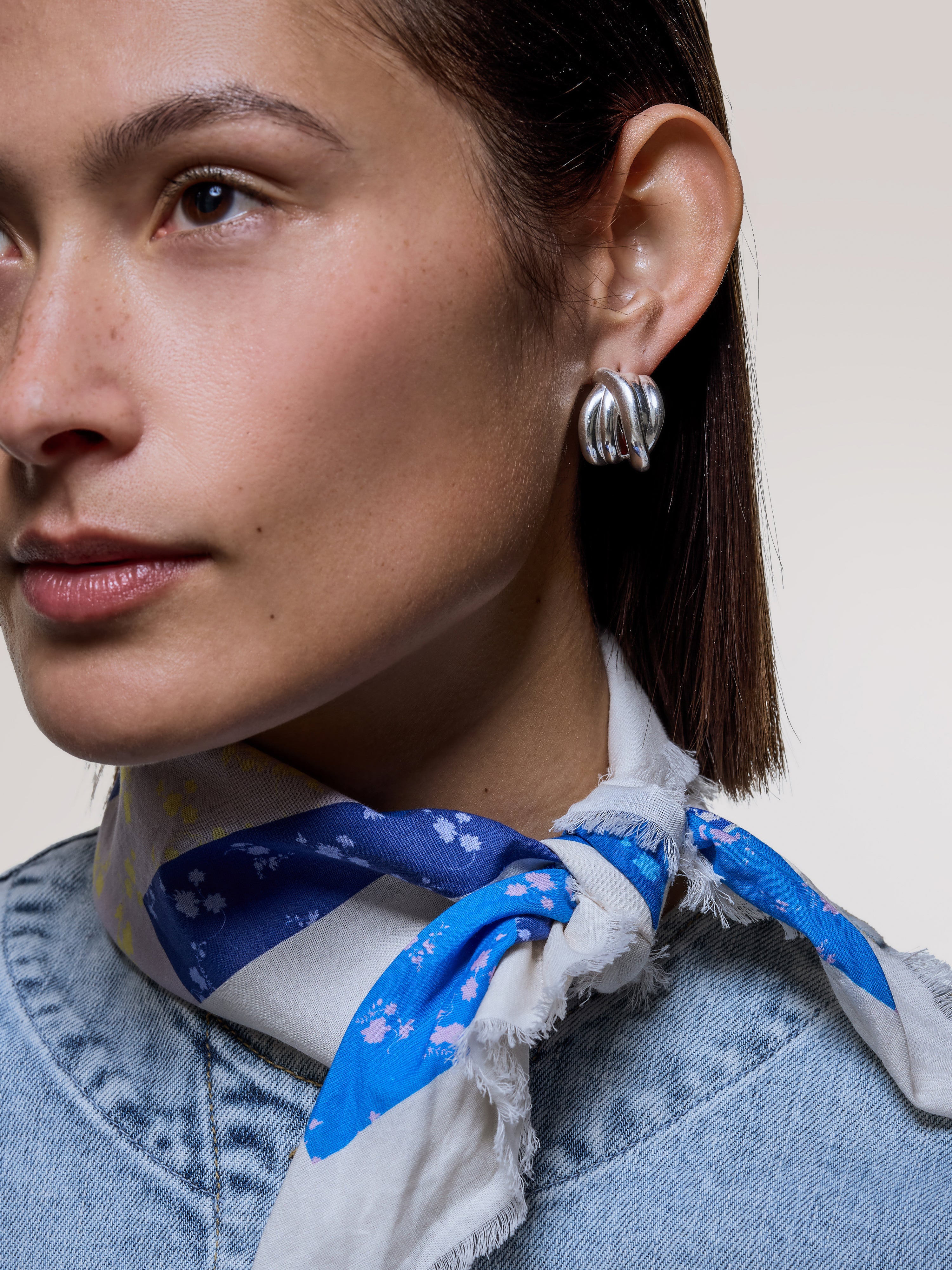 Twisted Dome Hoop Earrings for Women - Sterling Silver Chunky Hoops | Perfect for Everyday Wear, Date Night & Special Occasions