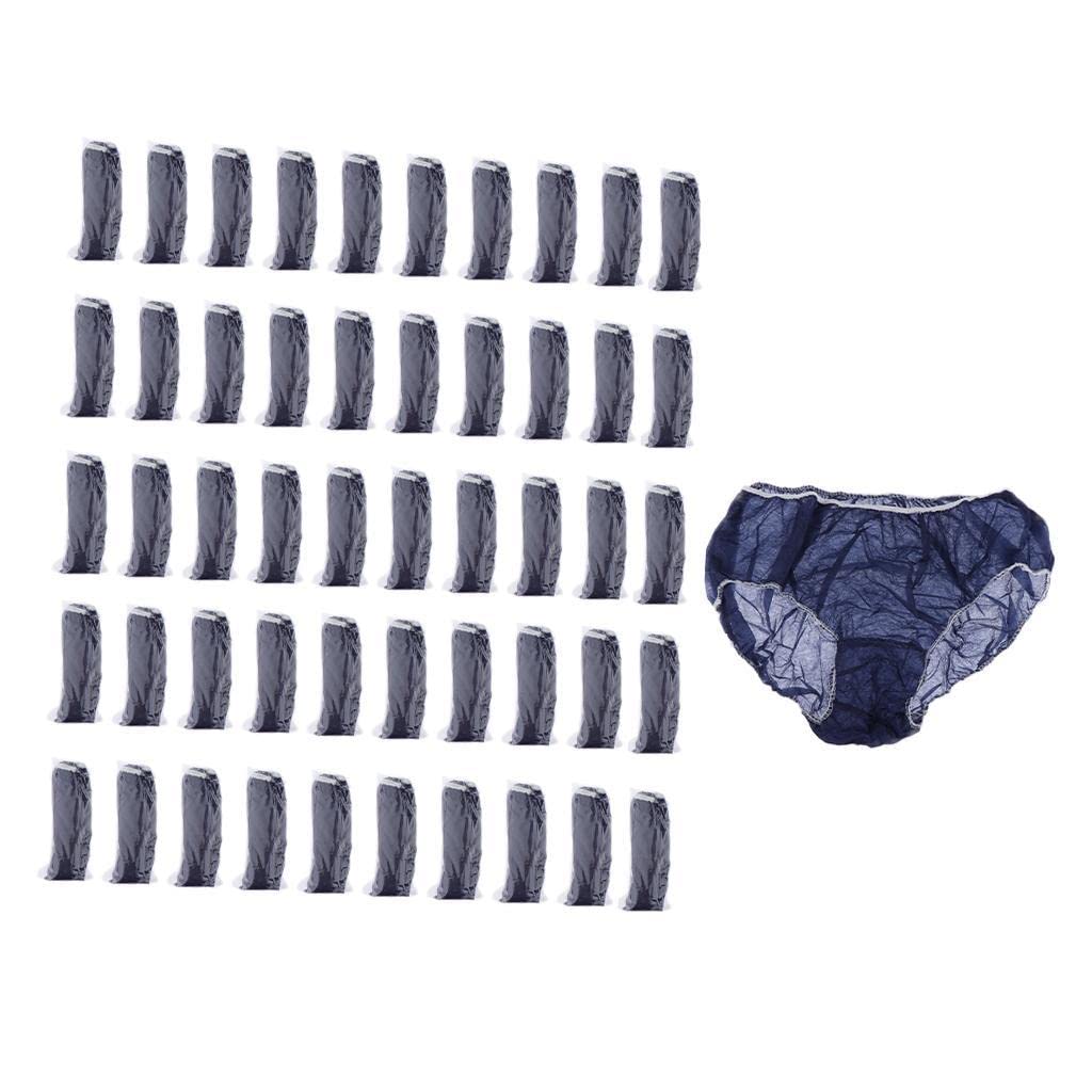 50 Pack Premium Disposable Underwear for Women & Men - Breathable Travel Underwear Briefs - Postpartum, Spa, Waxing, Tanning - Plus Size Comfort - Navy, White & Blue - Ideal for Hospital, Travel & Hygiene Protection