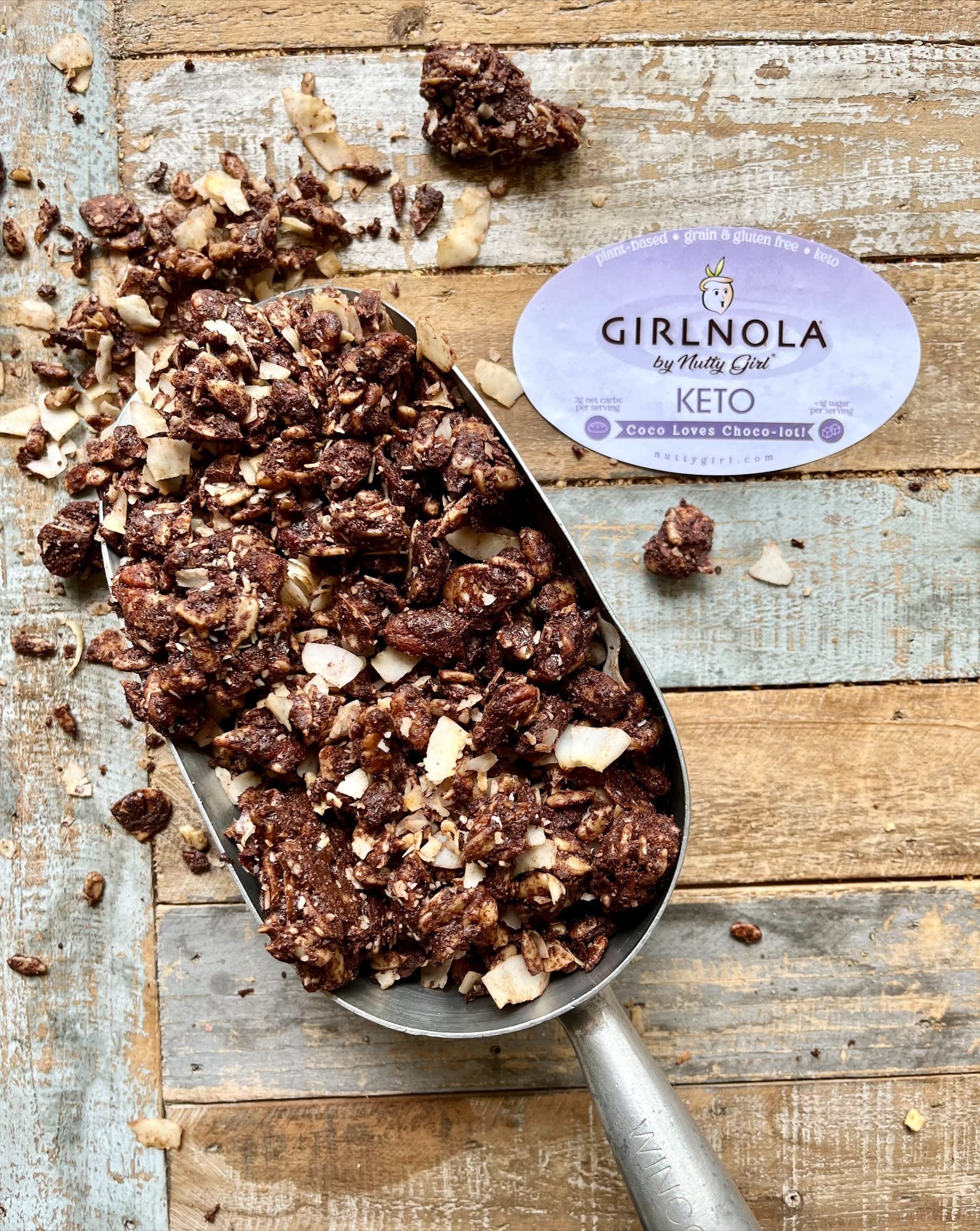 Low Sugar Low Carb Granola Cereal | Keto-Friendly Coco Loves Choco-Lot Granola | 10 Lbs Bulk Size | Nutty Girl Keto Girlnola® | Perfect for Breakfast, Snacking & Keto Diet