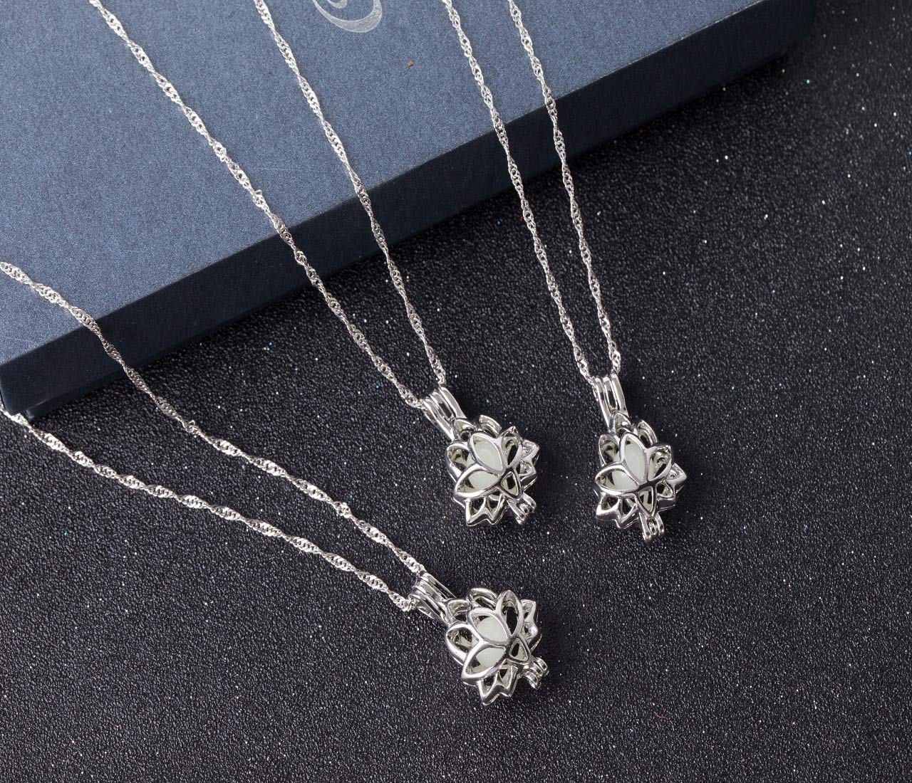 Glow in The Dark Necklaces for Women - 3 Colors LED Light Up Jewelry Chains for Nighttime & Party Wear - Perfect for Raves, Concerts, and Evening Events