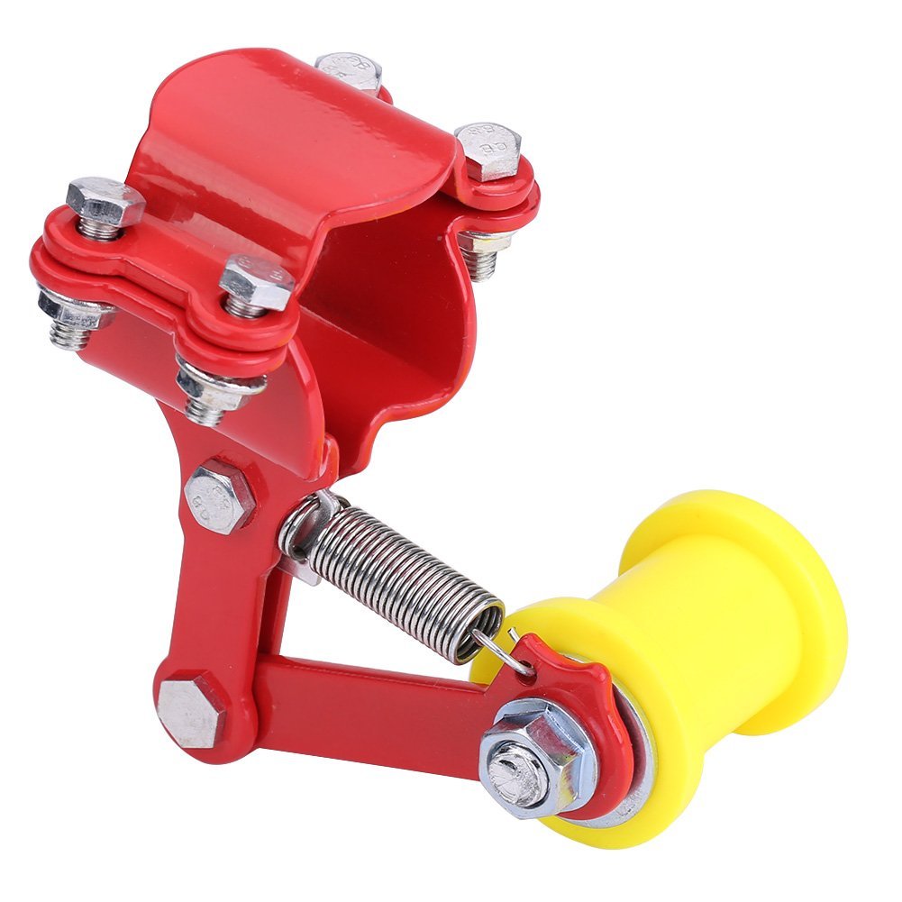 Universal Motorcycle Chain Tensioner - Automatic Adjuster Bolt-On Roller for Gorgeri & Other Bikes | Red Modified Accessory | Perfect for Off-Road, Cruiser & Custom Bike Upgrades